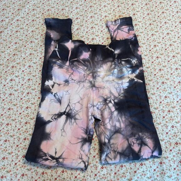 soulcycle Pants - SOULCYCLE  Pink and Black Tie-Dye Leggings